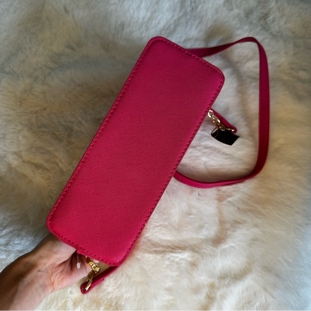 NEW BEBE “Polly” Dome-Shaped Crossbody BARBIE BRIGHT RASPBERRY PINK - Picture 9 of 17